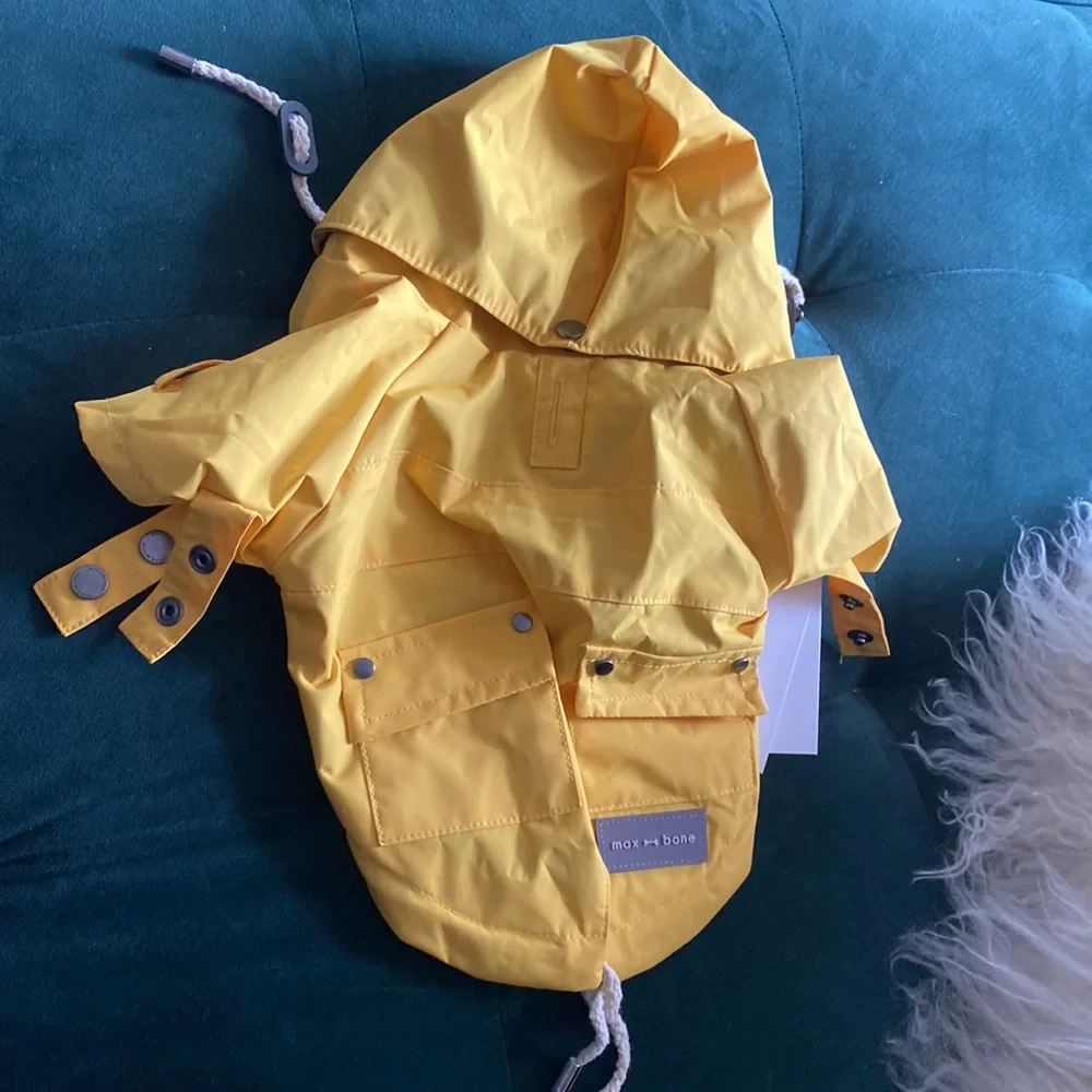 Max & Bone Talon Raincoat Yellow Dog coat